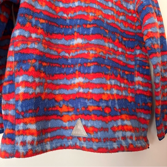 LLBean Kids Mountain Classic Fleece Hooded Jacket Boy Girl Size L 14-16 Blue Red - Picture 6 of 10